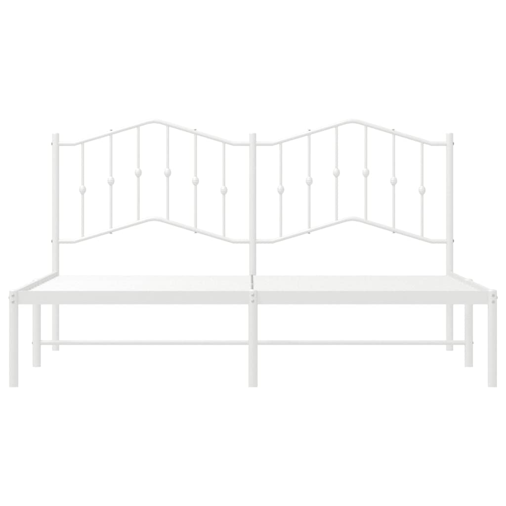 vidaXL Metalowa rama łóżka z wezgłowiem, biała, 180x200 cm