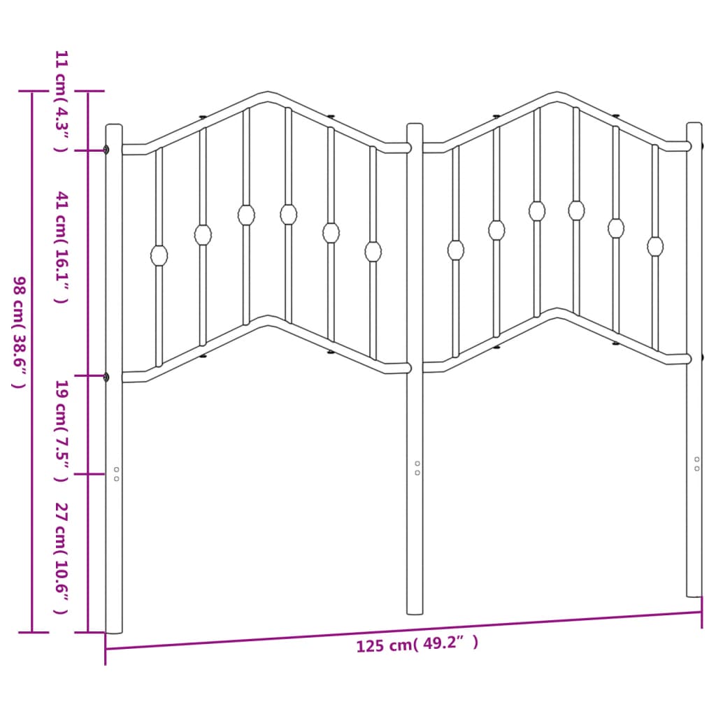 vidaXL Metalowe wymienne wezgłowie, białe, 120 cm
