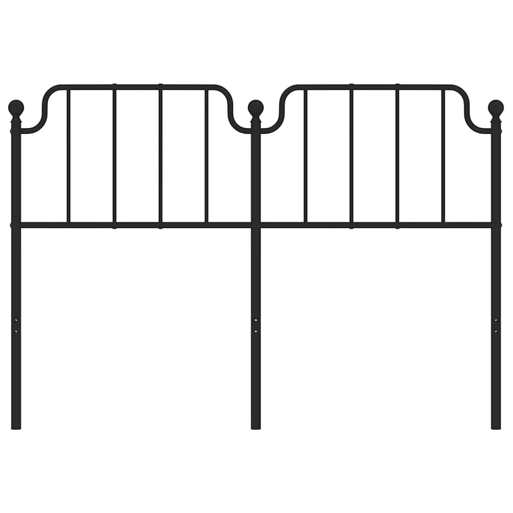 vidaXL Metalowe wymienne wezgłowie, czarne, 135 cm