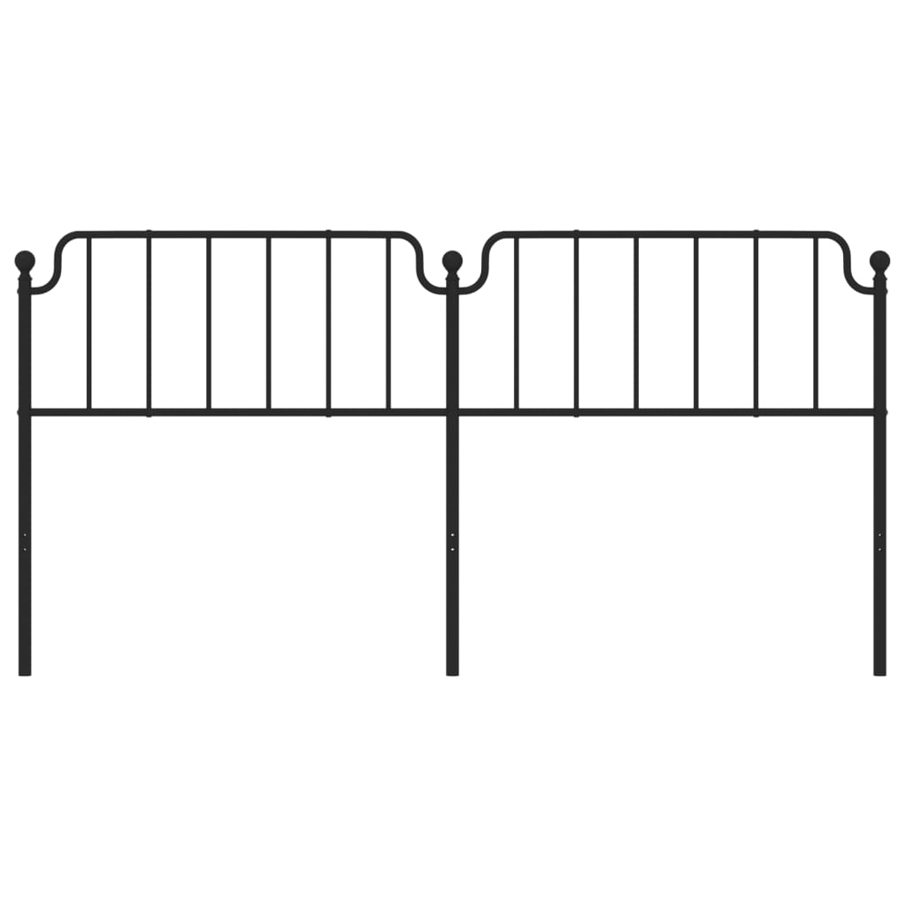 vidaXL Metalowe wymienne wezgłowie, czarne, 200 cm
