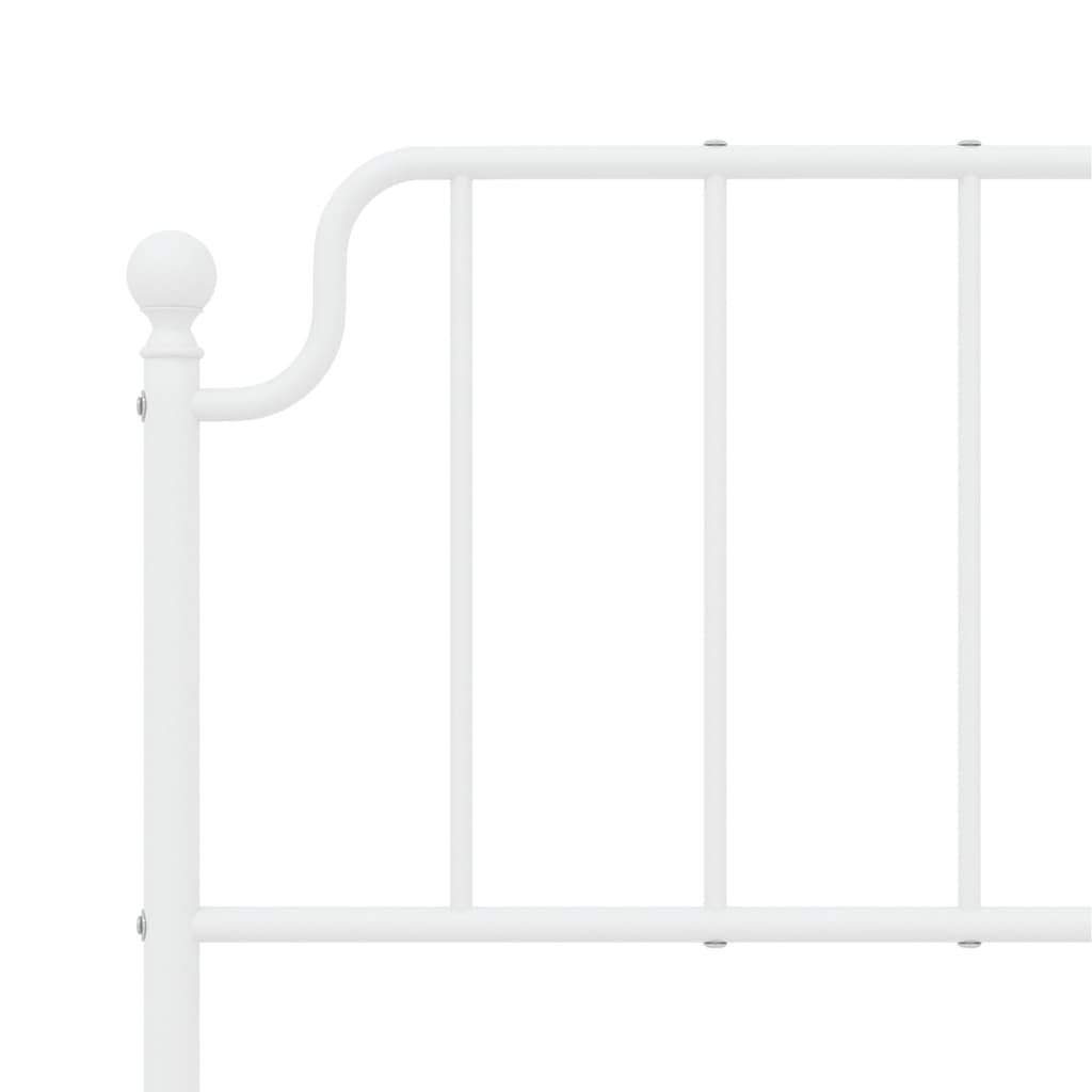 vidaXL Metalowa rama łóżka z wezgłowiem i zanóżkiem, biała, 140x200 cm