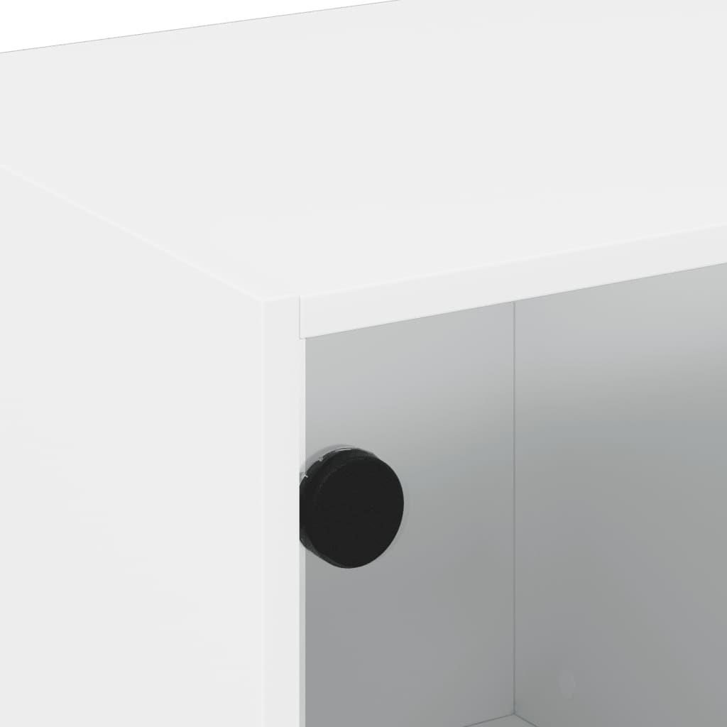 vidaXL Szafka TV ze szklanymi drzwiami, biała, 68x37x42 cm