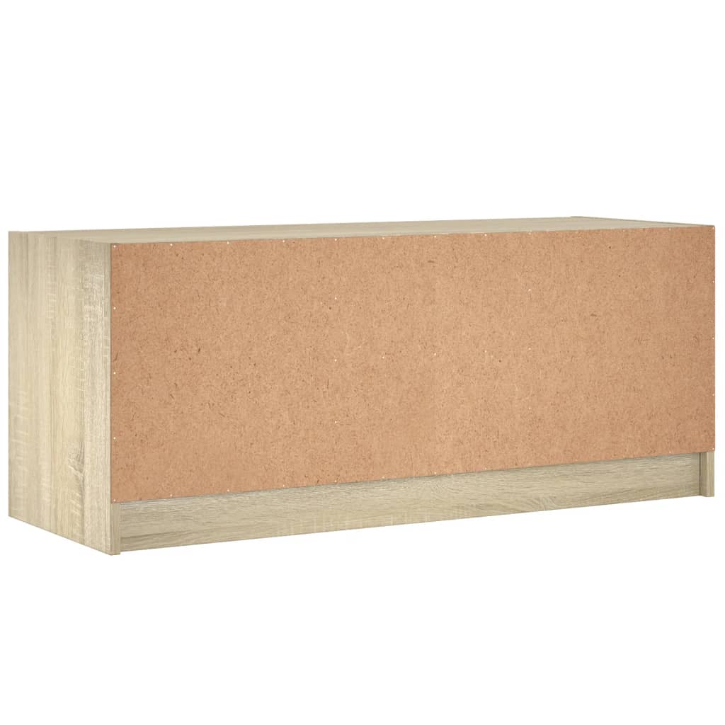 vidaXL Szafka TV ze szklanymi drzwiami, dąb sonoma, 102x37x42 cm