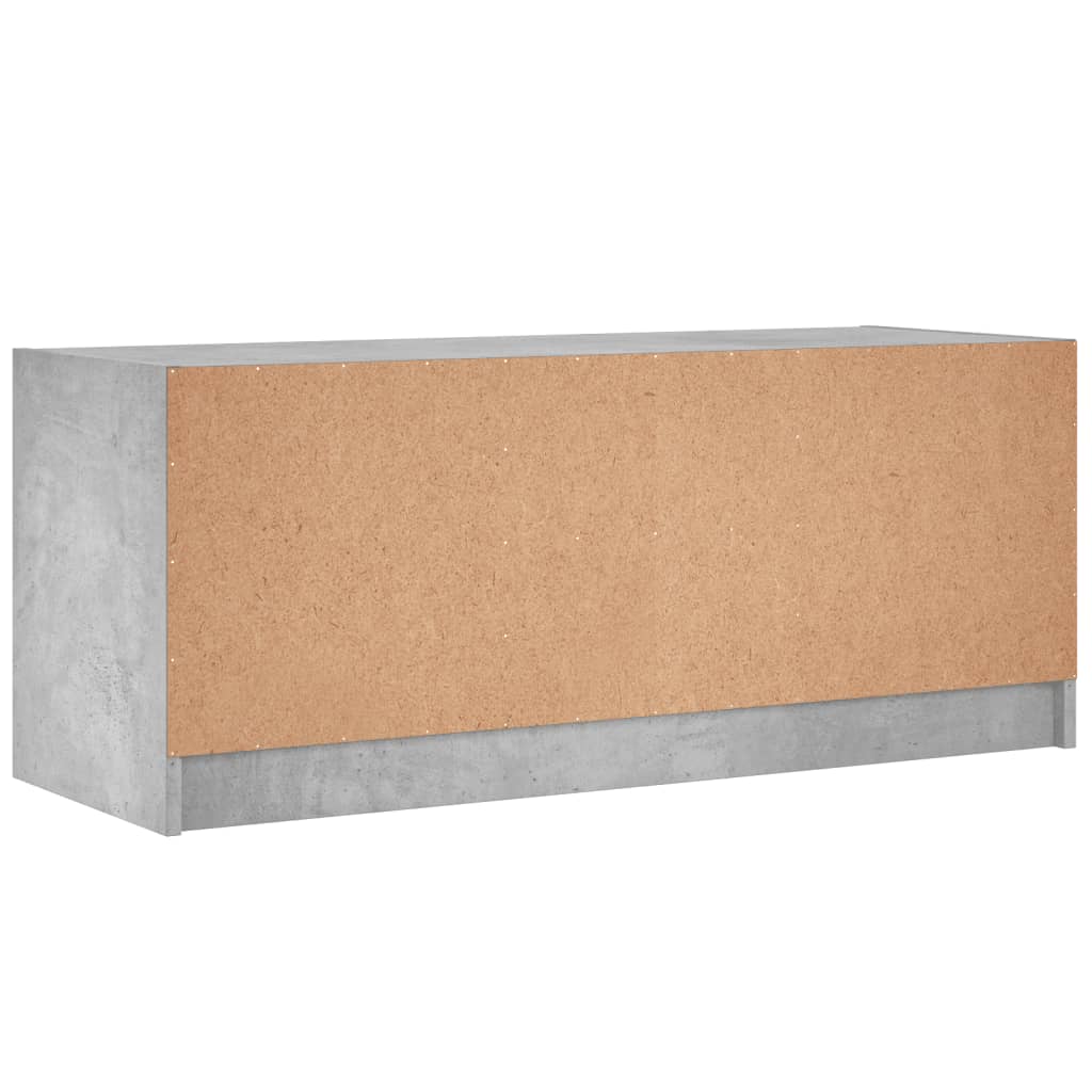 vidaXL Szafka TV ze szklanymi drzwiami, szarość betonu, 102x37x42 cm