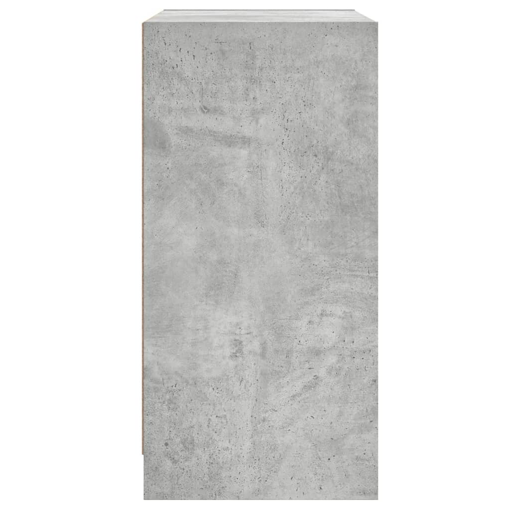 vidaXL Szafka ze szklanymi drzwiami, szarość betonu, 68x37x75,5 cm
