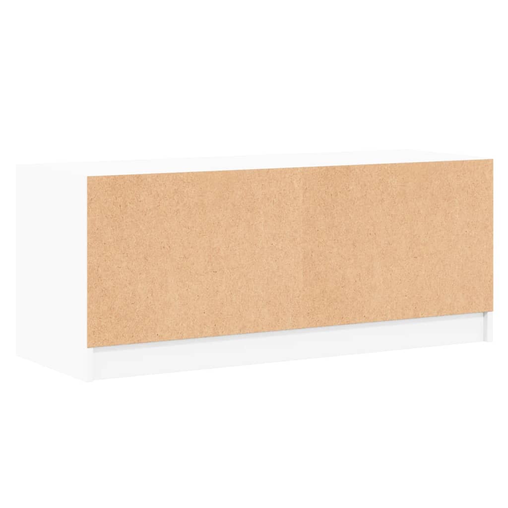 vidaXL Szafka TV ze szklanymi drzwiami, biała, 102x37x42 cm