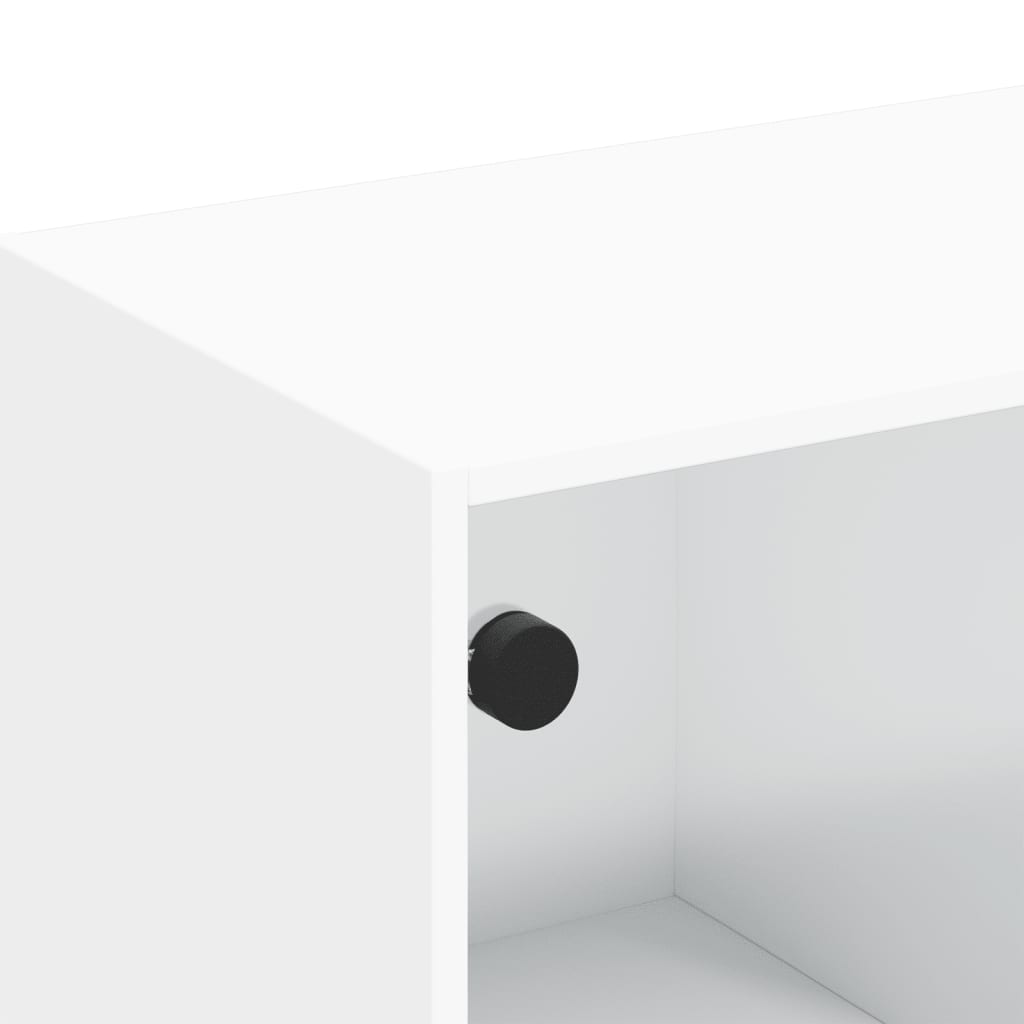 vidaXL Szafka TV ze szklanymi drzwiami, biała, 102x37x42 cm
