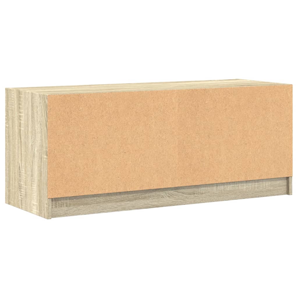 vidaXL Szafka TV ze szklanymi drzwiami, dąb sonoma, 102x37x42 cm