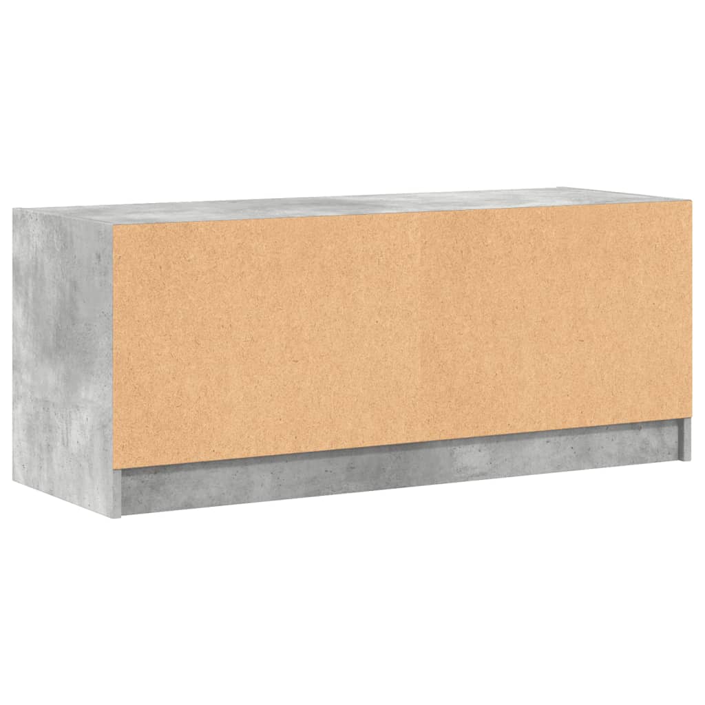 vidaXL Szafka TV ze szklanymi drzwiami, szarość betonu, 102x37x42 cm