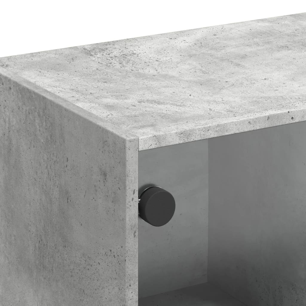 vidaXL Szafka TV ze szklanymi drzwiami, szarość betonu, 102x37x42 cm