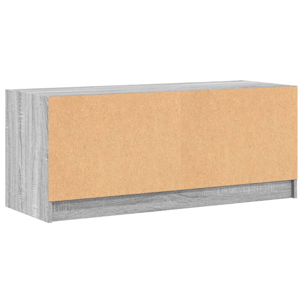 vidaXL Szafka TV ze szklanymi drzwiami, szary dąb sonoma, 102x37x42 cm