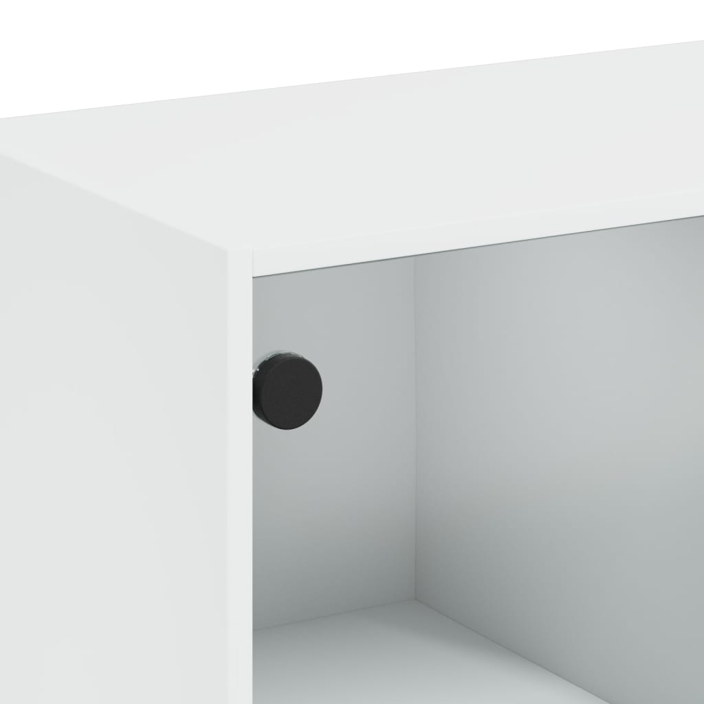 vidaXL Stolik kawowy ze szklanymi drzwiczkami, biały, 102x50x42 cm
