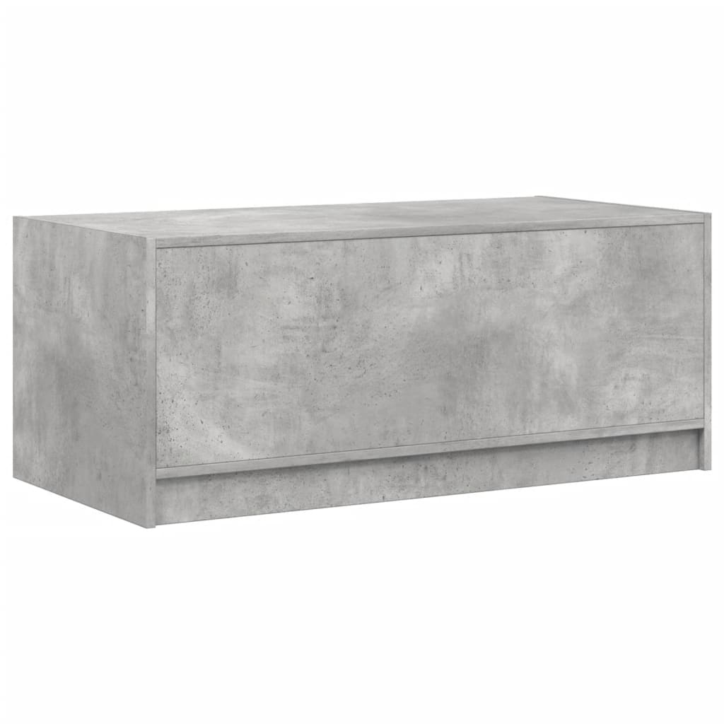 vidaXL Stolik kawowy, szklane drzwiczki, szarość betonu, 102x50x42 cm