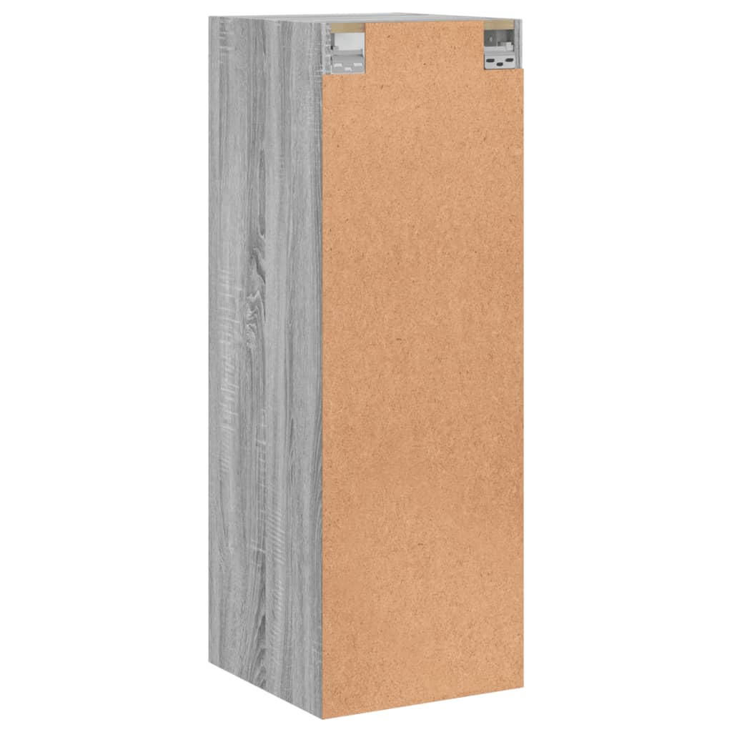 vidaXL Szafka wisząca, szklane drzwi, szary dąb sonoma, 35x37x100 cm