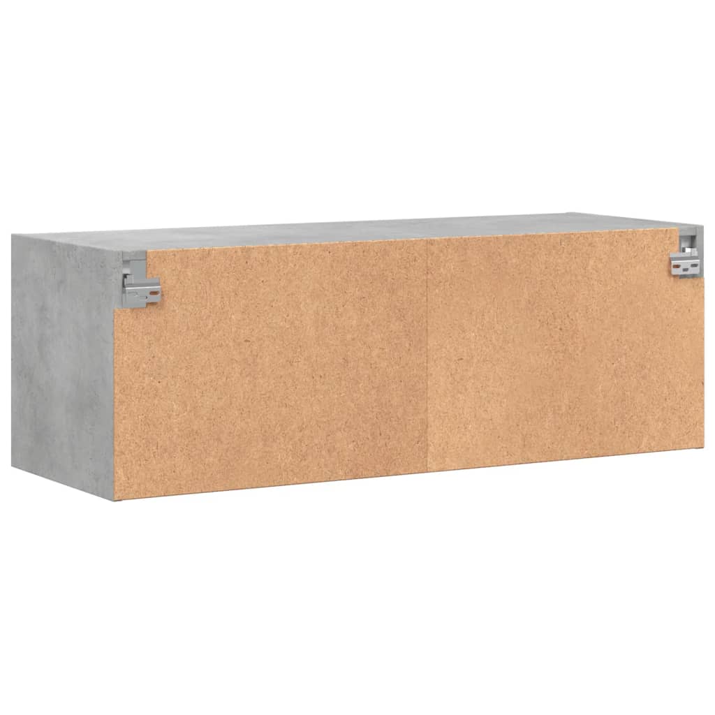 vidaXL Szafka wisząca, szklane drzwi, szarość betonu, 102x37x35 cm