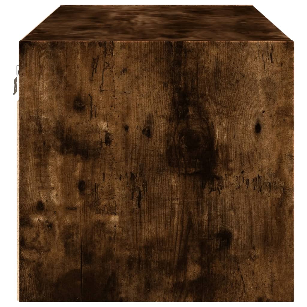 vidaXL Szafka wisząca, szklane drzwi, przydymiony dąb, 102x37x35 cm