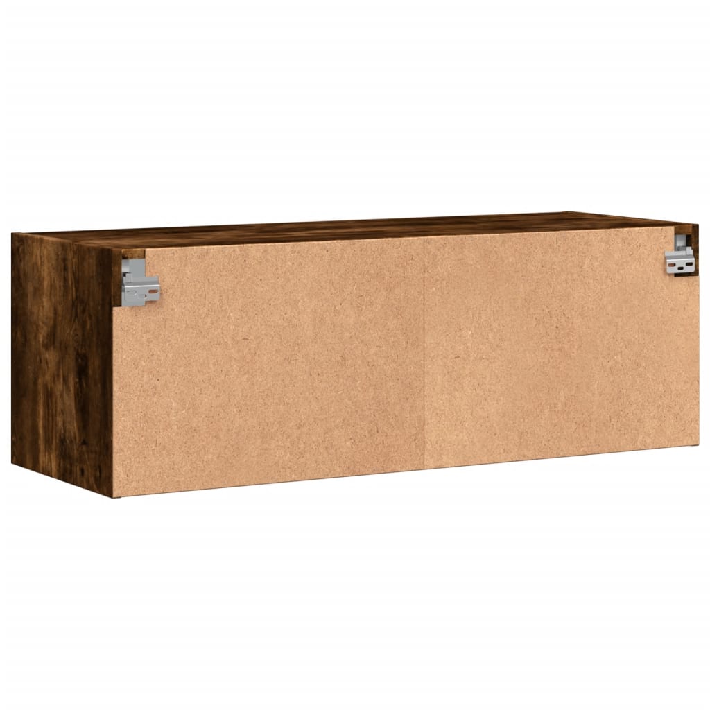 vidaXL Szafka wisząca, szklane drzwi, przydymiony dąb, 102x37x35 cm