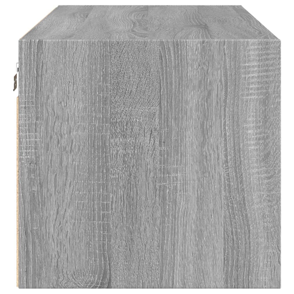 vidaXL Szafka wisząca, szklane drzwi, szary dąb sonoma, 102x37x35 cm
