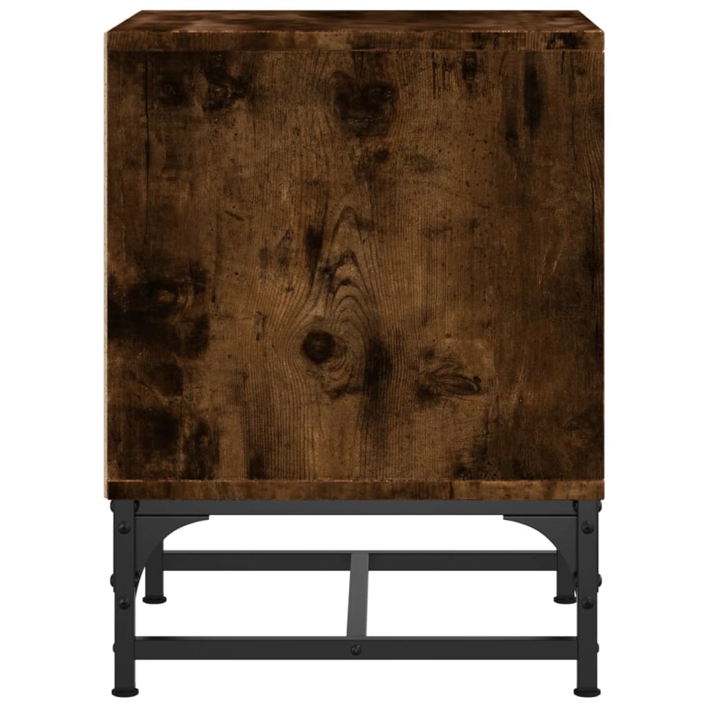vidaXL Szafki nocne, 2 szt, szklane drzwi, przydymiony dąb 35x37x50 cm