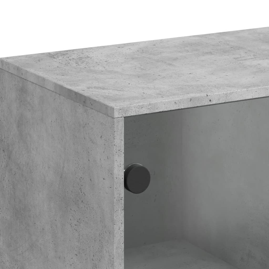vidaXL Szafka ze szklanymi drzwiami, szarość betonu, 69x37x100 cm