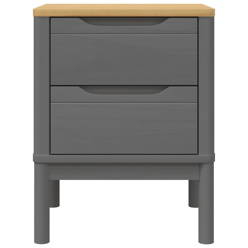 vidaXL Szafka nocna FLORO, szara, 45x39x57 cm, lite drewno sosnowe