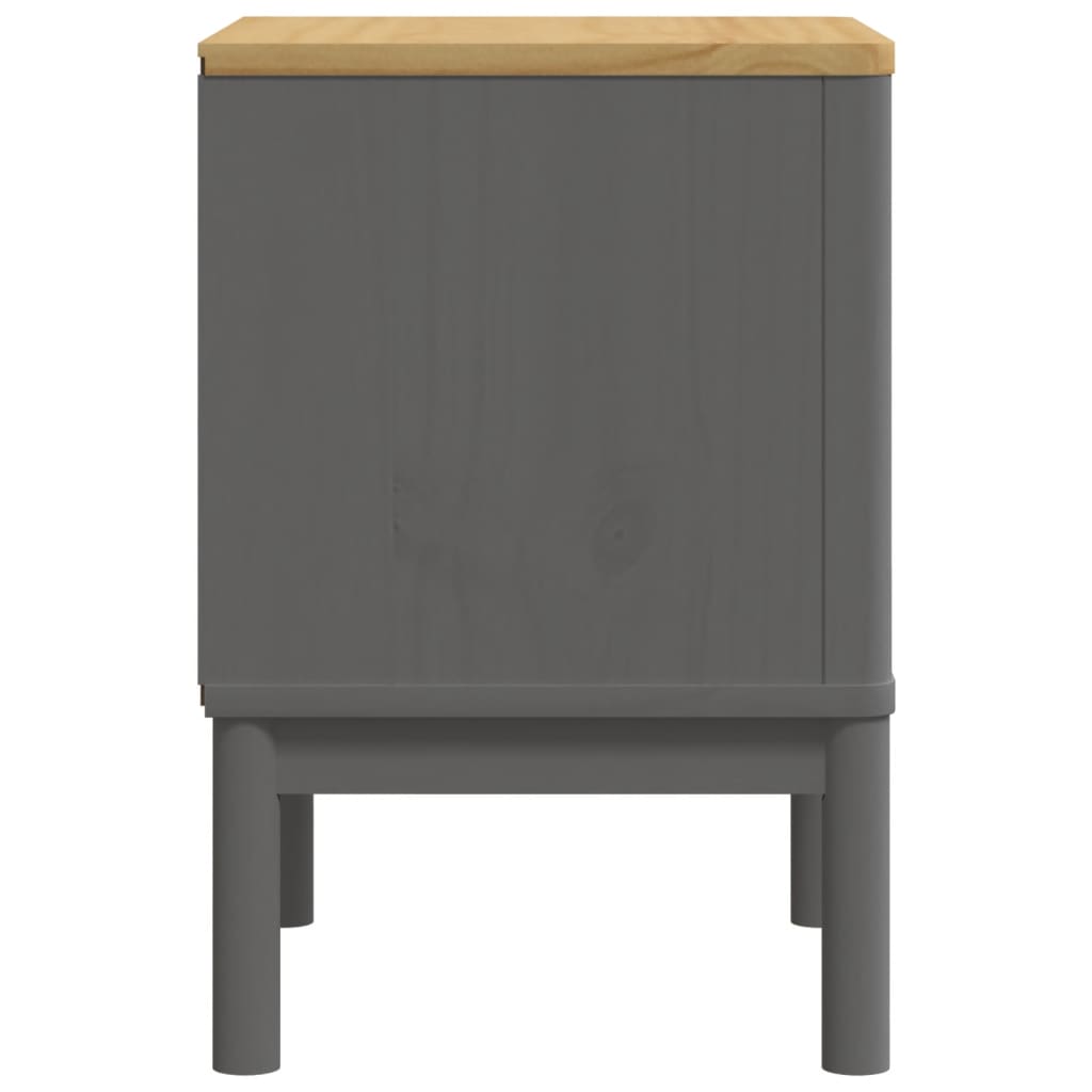 vidaXL Szafka nocna FLORO, szara, 45x39x57 cm, lite drewno sosnowe