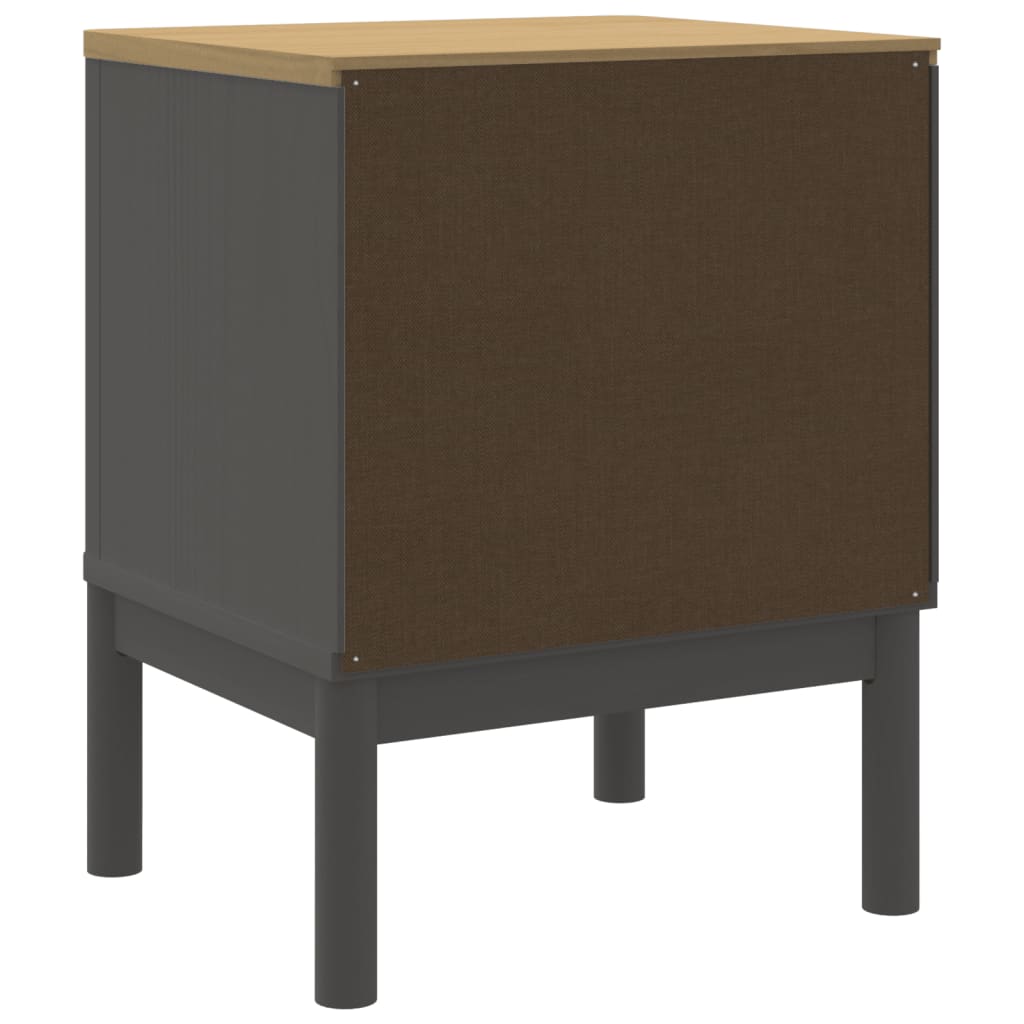 vidaXL Szafka nocna FLORO, szara, 45x39x57 cm, lite drewno sosnowe