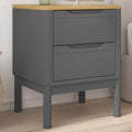 vidaXL Szafka nocna FLORO, szara, 45x39x57 cm, lite drewno sosnowe
