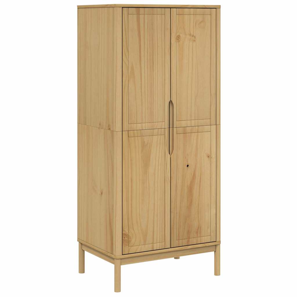 vidaXL Szafa FLORO, woskowy brąz, 77x53x171 cm, lite drewno sosnowe
