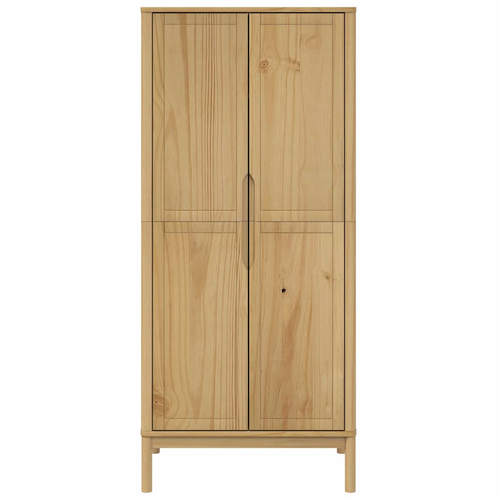 vidaXL Szafa FLORO, woskowy brąz, 77x53x171 cm, lite drewno sosnowe
