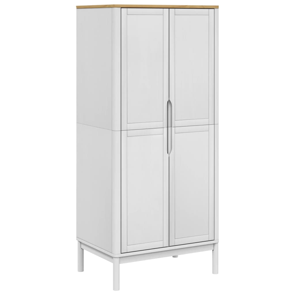 vidaXL Szafa FLORO, biała, 77x53x171 cm, lite drewno sosnowe