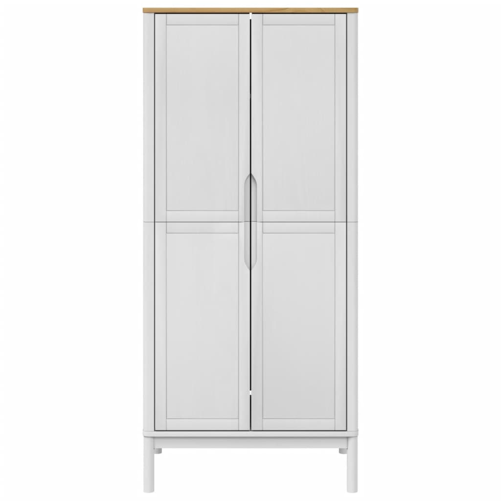 vidaXL Szafa FLORO, biała, 77x53x171 cm, lite drewno sosnowe