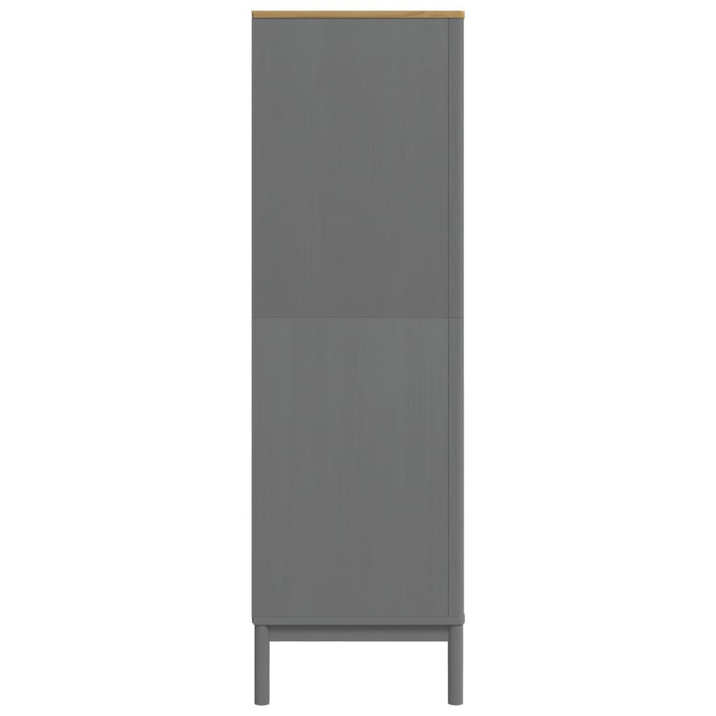 vidaXL Szafa FLORO, szara, 77x53x171 cm, lite drewno sosnowe