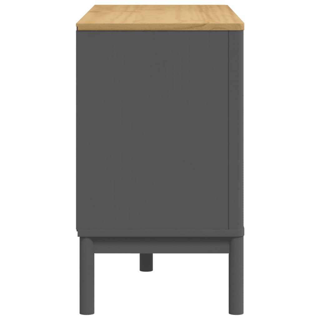 vidaXL Komoda FLORO, szara, lite drewno sosnowe