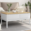 vidaXL Stolik kawowy FLORO, biały, 99x55,5x45 cm, lite drewno sosnowe