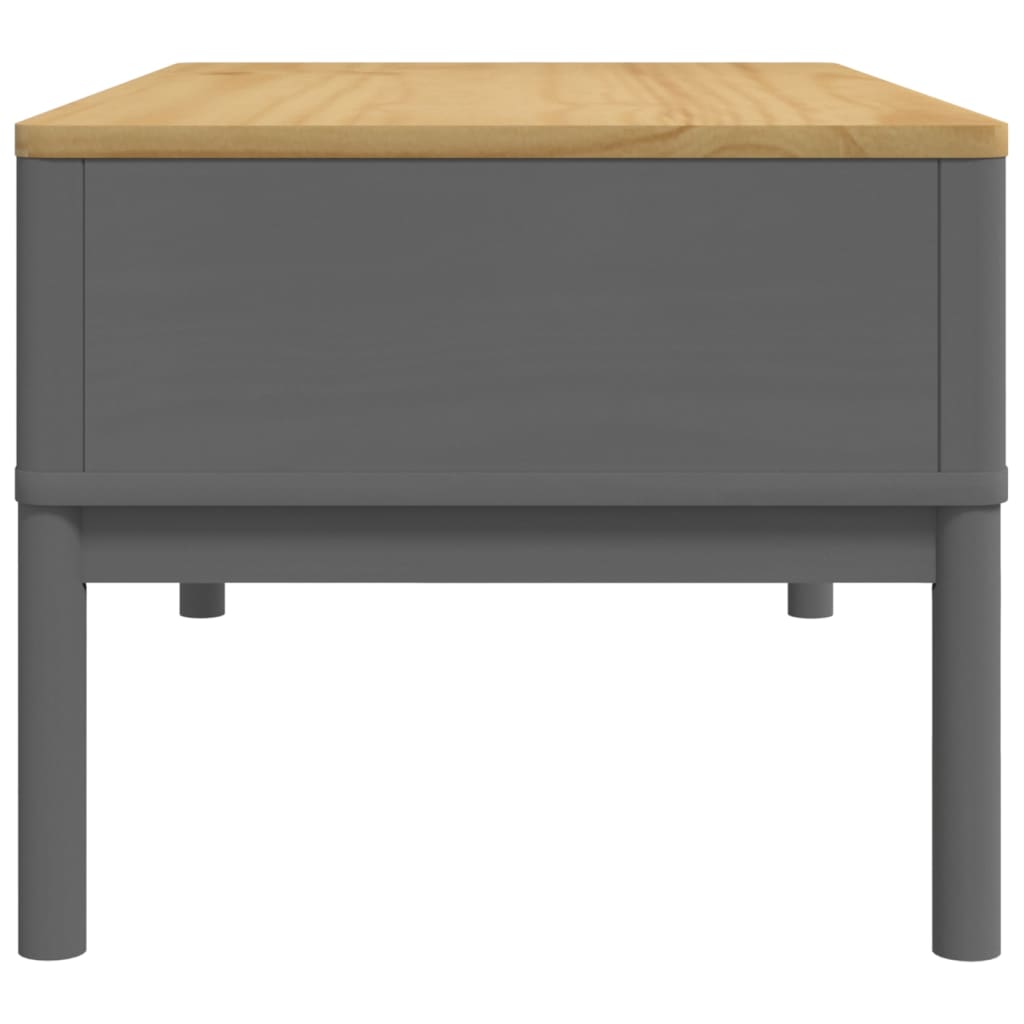 vidaXL Stolik kawowy FLORO, szary, 99x55,5x45 cm, lite drewno sosnowe