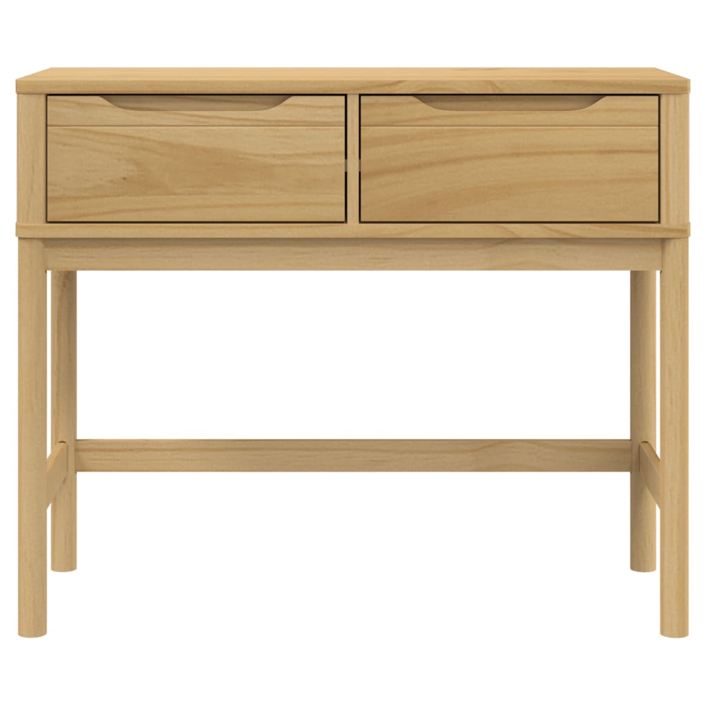 vidaXL Stolik konsolowy FLORO, woskowy brąz, 89,5x36,5x73 cm, sosnowy