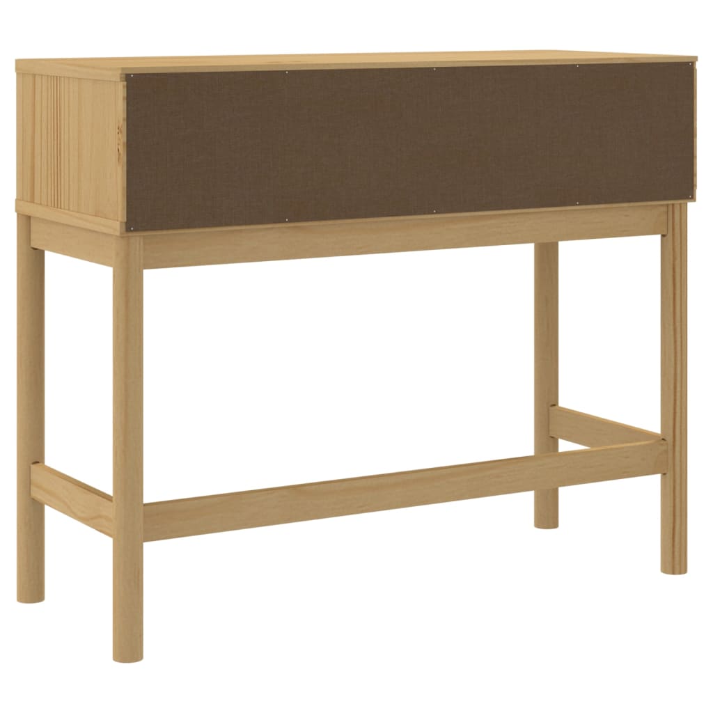 vidaXL Stolik konsolowy FLORO, woskowy brąz, 89,5x36,5x73 cm, sosnowy
