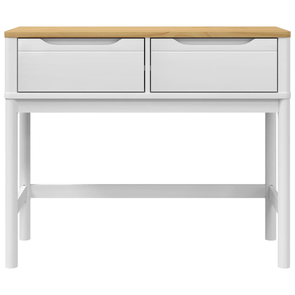 vidaXL Stolik konsolowy FLORO, biały, 89,5x36,5x73 cm, drewno sosnowe