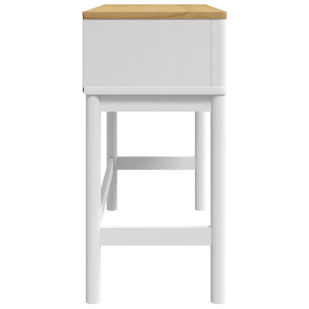 vidaXL Stolik konsolowy FLORO, biały, 89,5x36,5x73 cm, drewno sosnowe