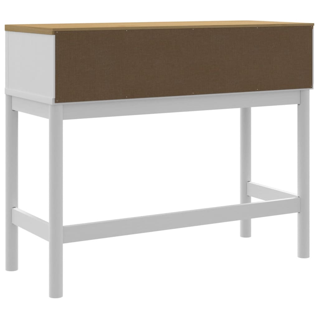 vidaXL Stolik konsolowy FLORO, biały, 89,5x36,5x73 cm, drewno sosnowe