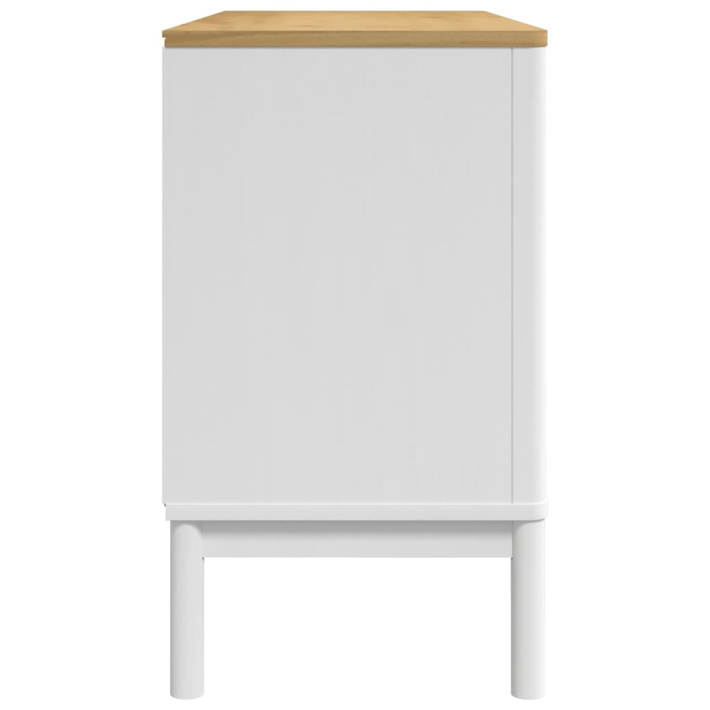 vidaXL Szafka FLORO, biała, 114x43x74 cm, lite drewno sosnowe