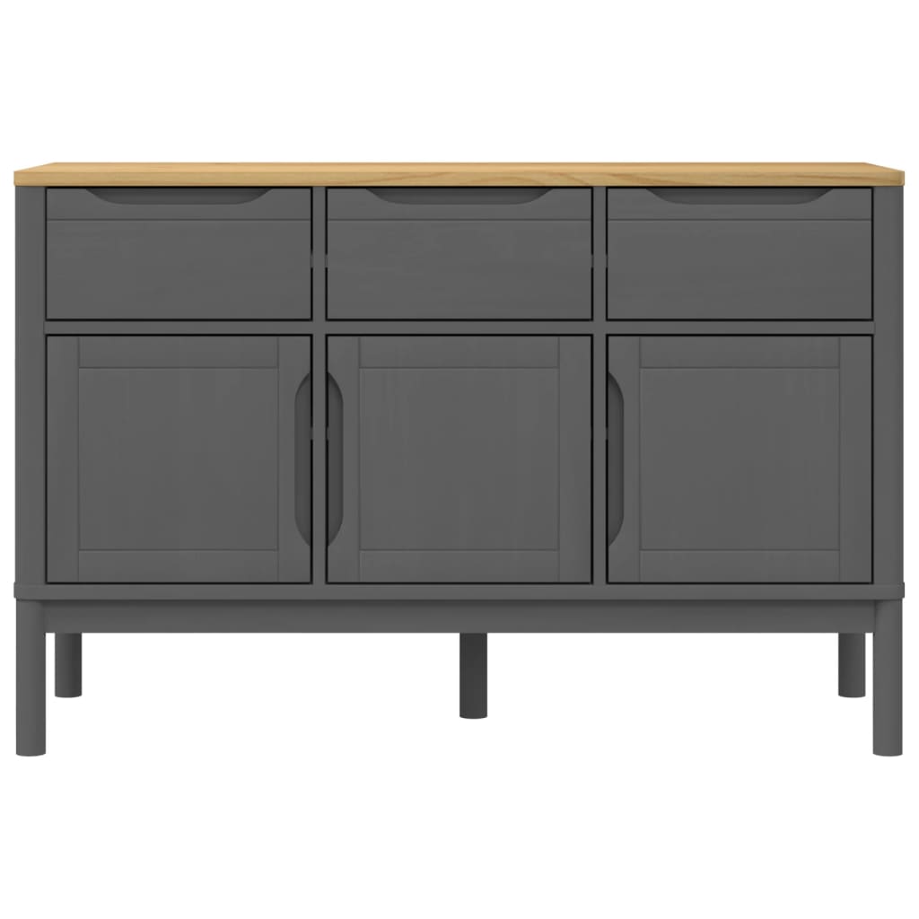 vidaXL Szafka FLORO, szara, 114x43x74 cm, lite drewno sosnowe