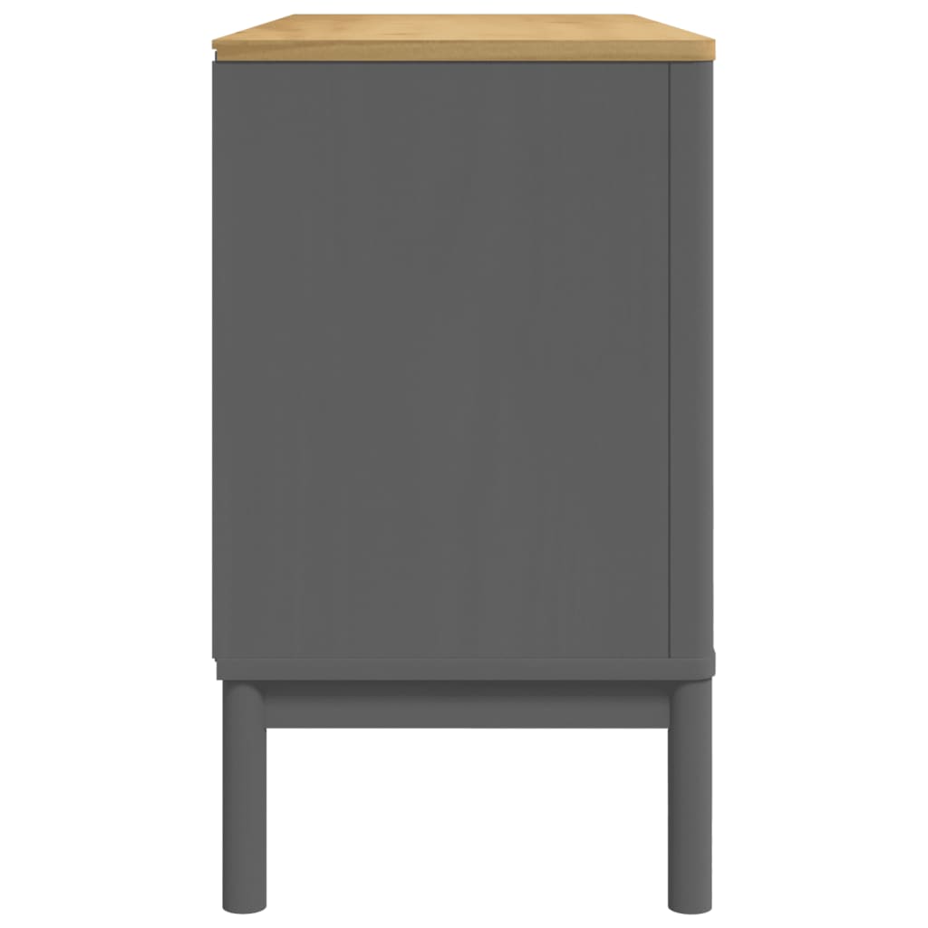 vidaXL Szafka FLORO, szara, 114x43x74 cm, lite drewno sosnowe