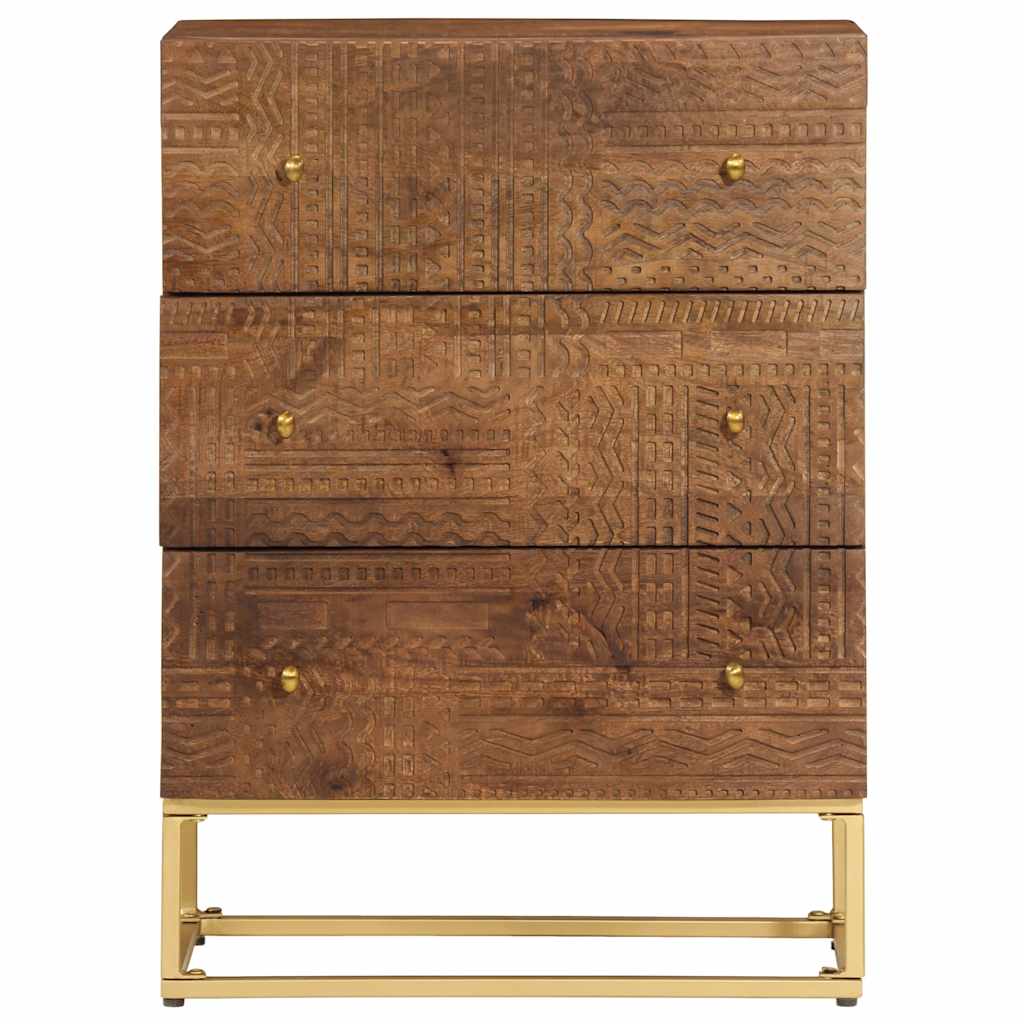 vidaXL Komoda, 55x30x76 cm, lite drewno mango i żelazo