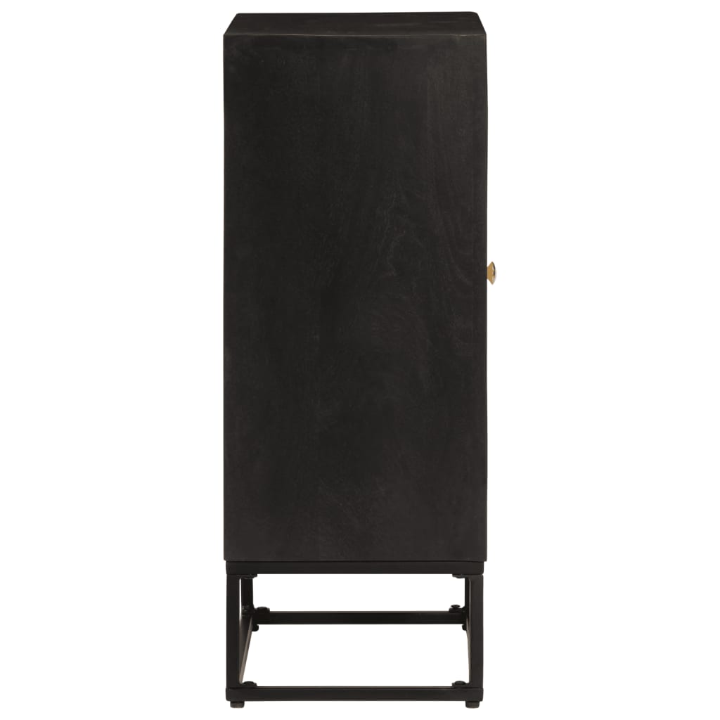 vidaXL Szafka, czarna, 55x30x76 cm, lite drewno mango i żelazo