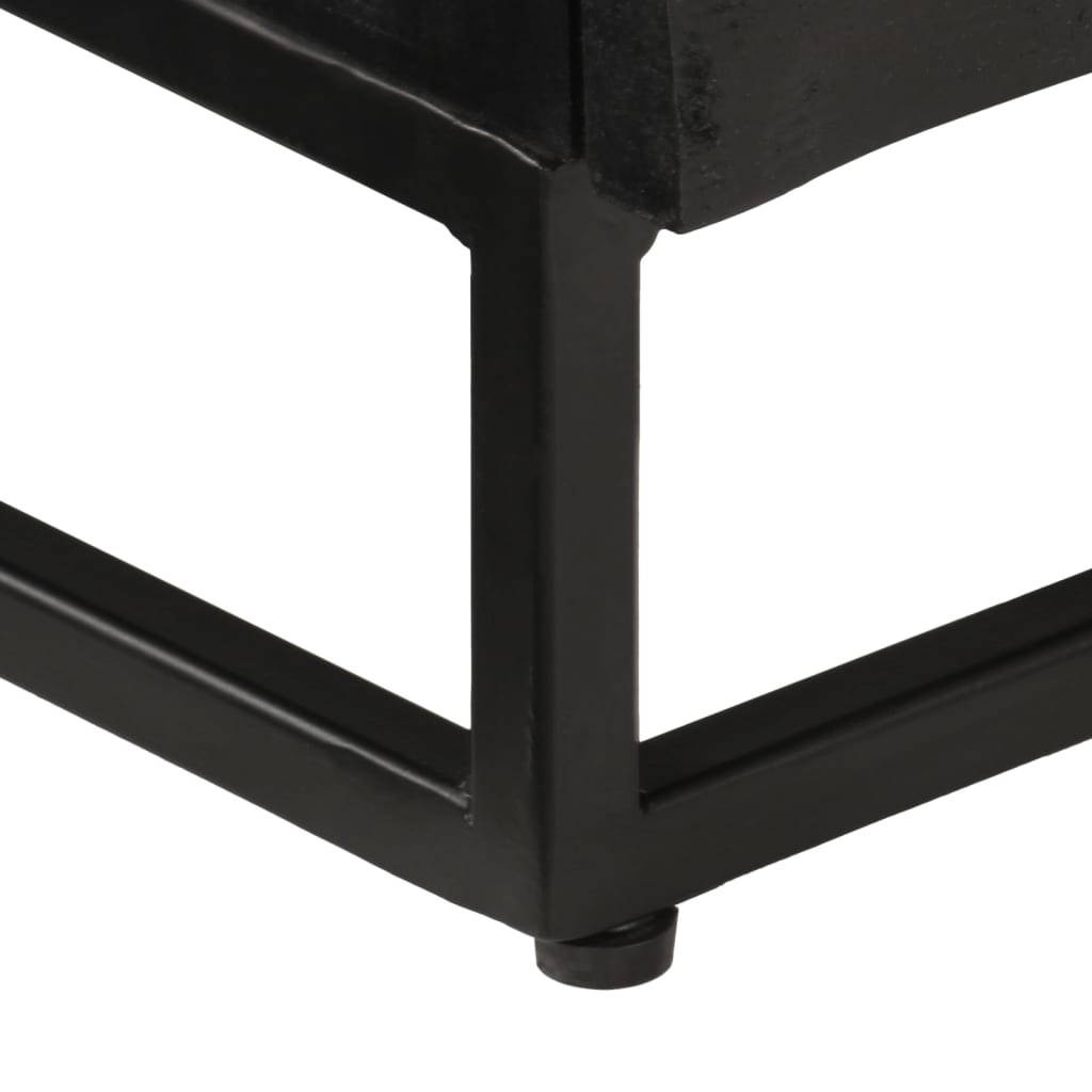 vidaXL Szafka pod TV, czarna, 110x30x40 cm, lite drewno mango i żelazo