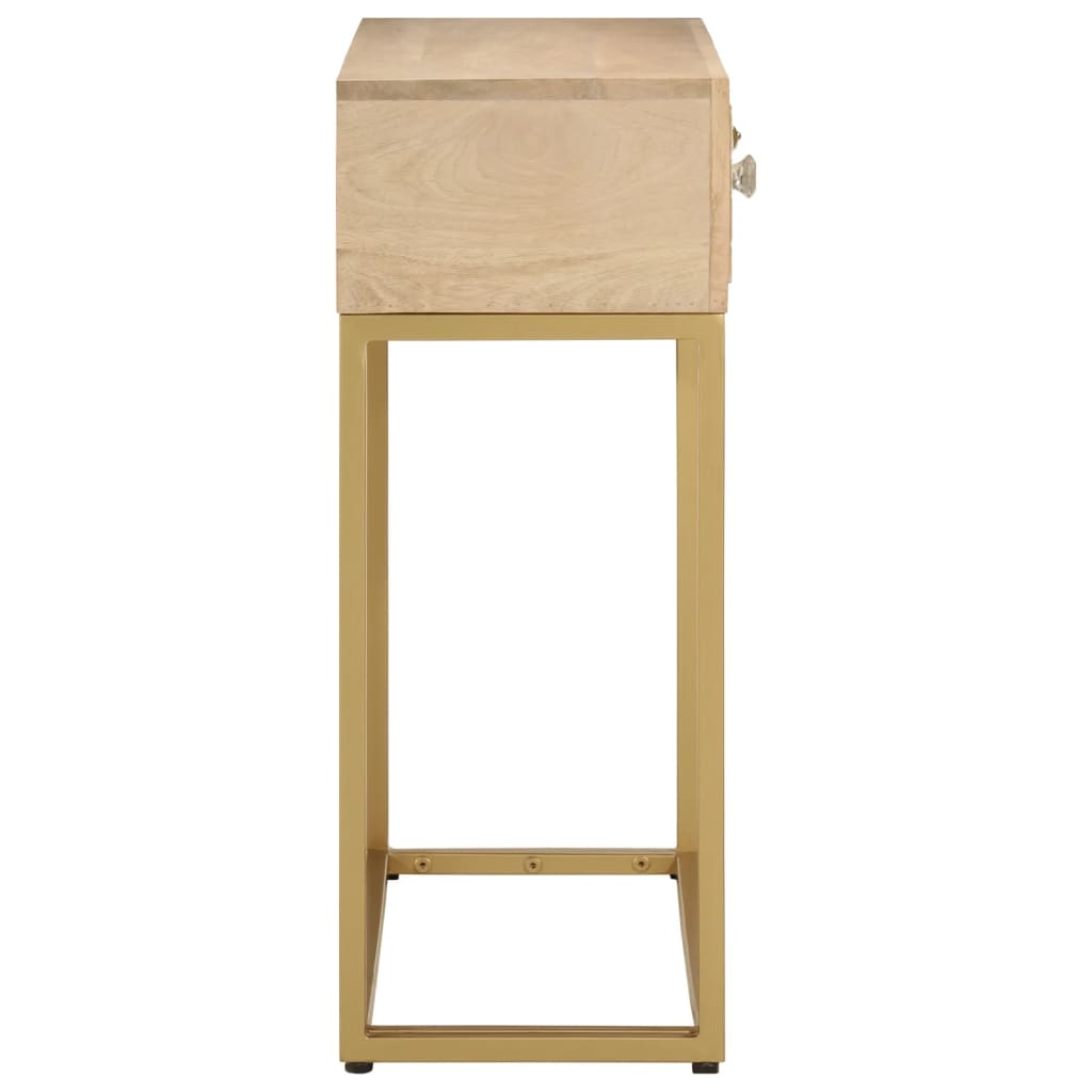 vidaXL Stolik konsolowy, 90x30x76 cm, lite drewno mango i żelazo