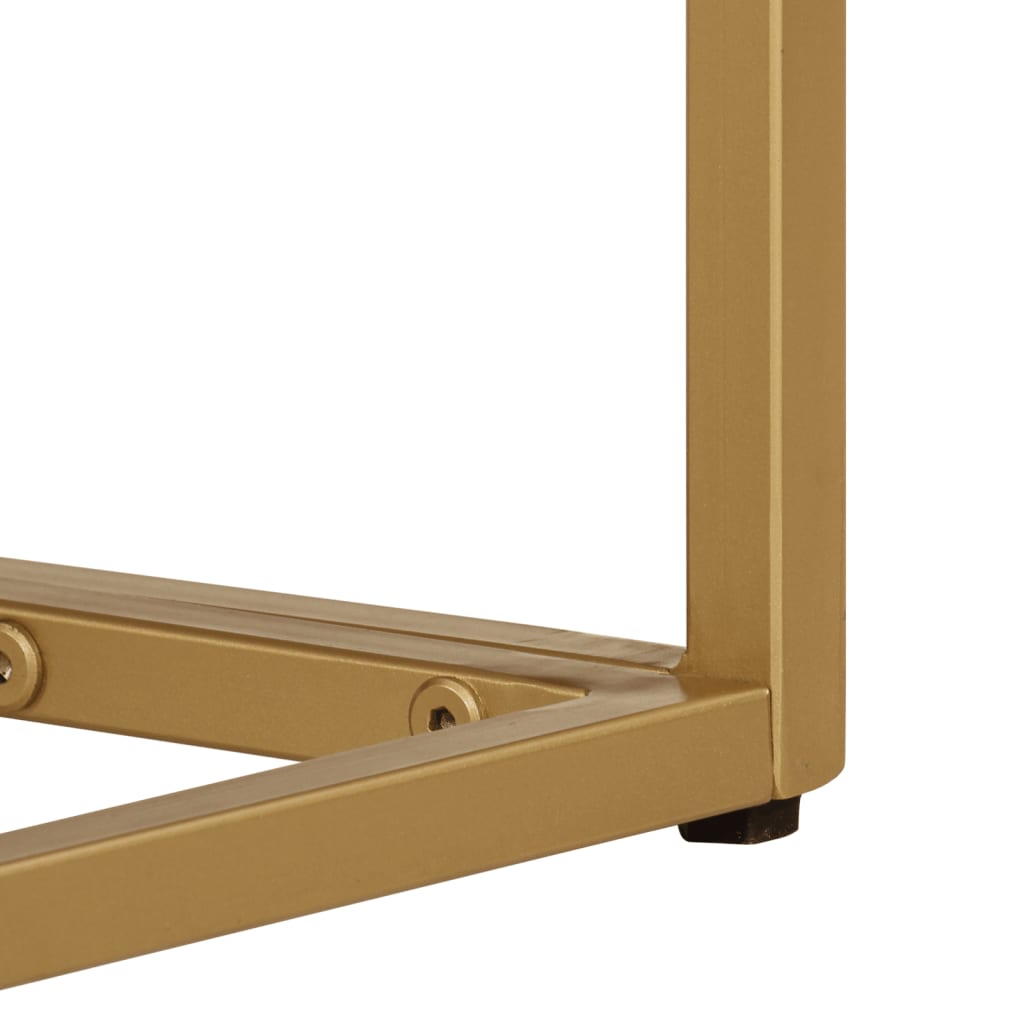 vidaXL Stolik konsolowy, 90x30x76 cm, lite drewno mango i żelazo