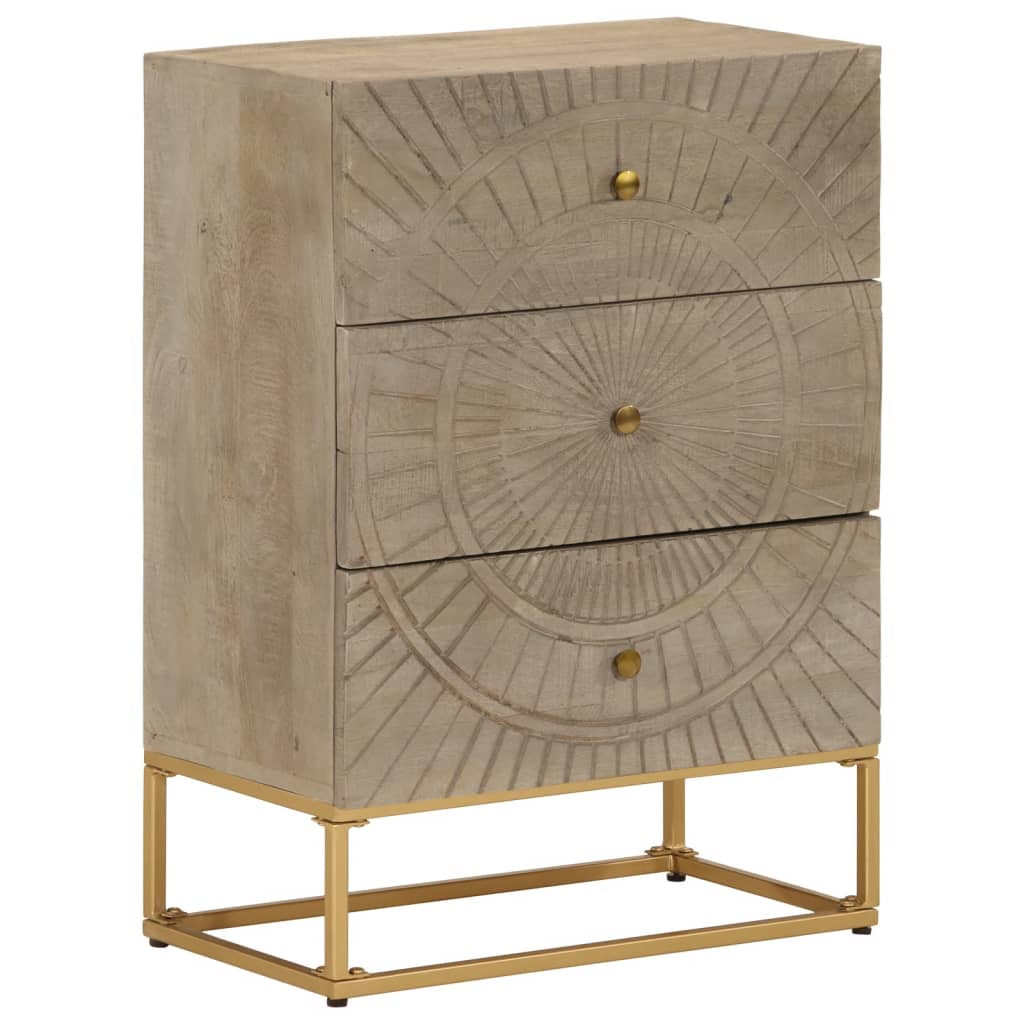 vidaXL Komoda, 55x30x76 cm, lite drewno mango i żelazo